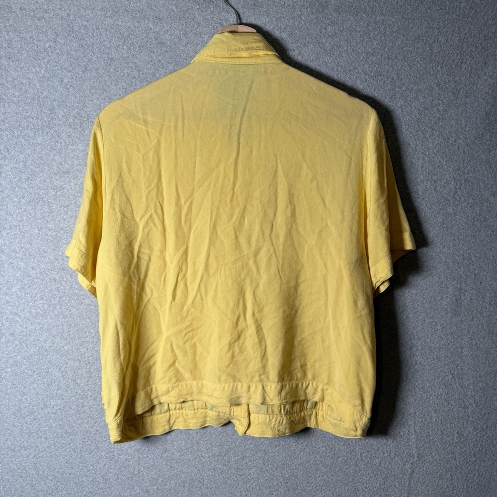 Vintage button up shirt womens medium woven 90s basketweave - Picture 5 of 7
